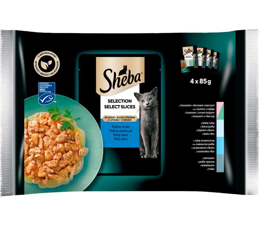Sheba Pokarm dla kota mix rybny 4x85 g