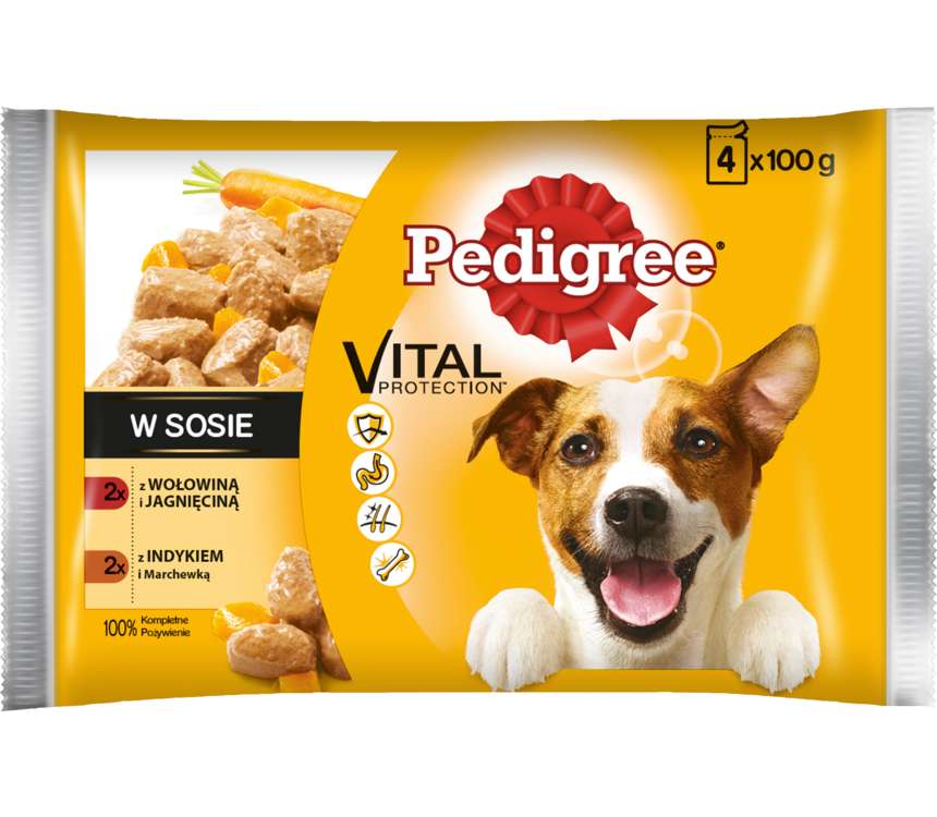 Pedigree Pokarm dla psa woł/jagn i ind/mar 4x100 g