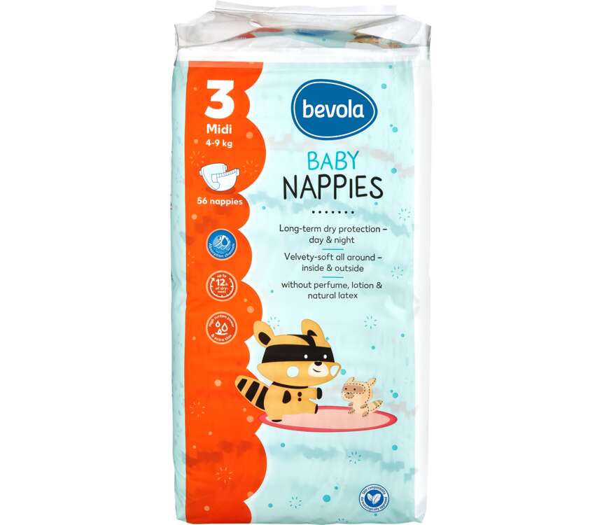 Bevola Baby Pieluchy 3 Midi 4-9 kg 56 szt.
