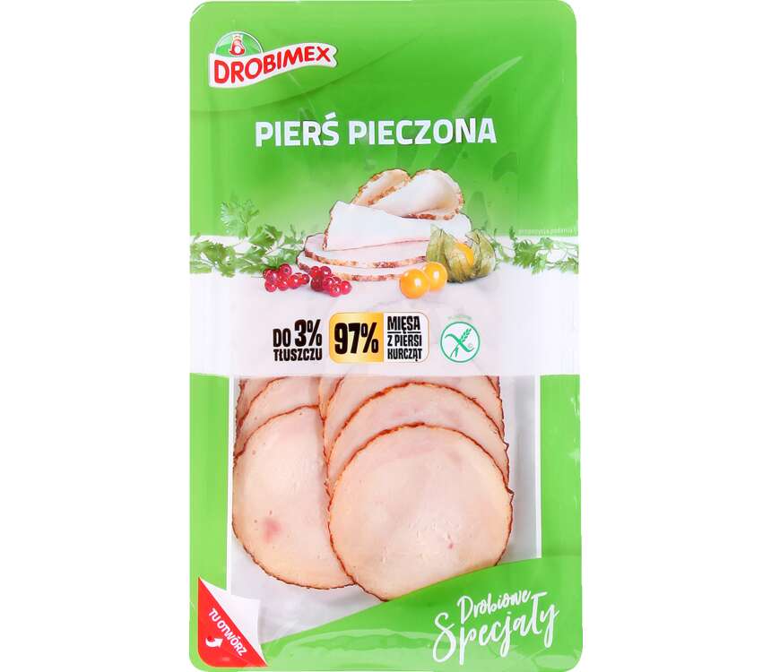 Drobimex Pierś pieczona różne rodzaje 100 g
