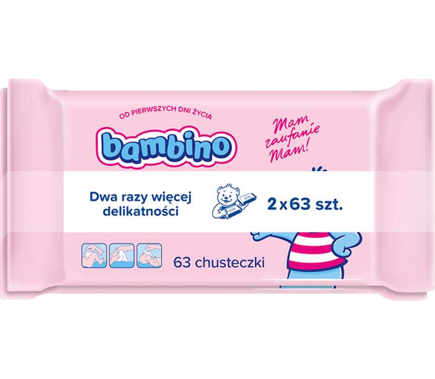 Bambino Chusteczki nawilżane 2x63 szt.