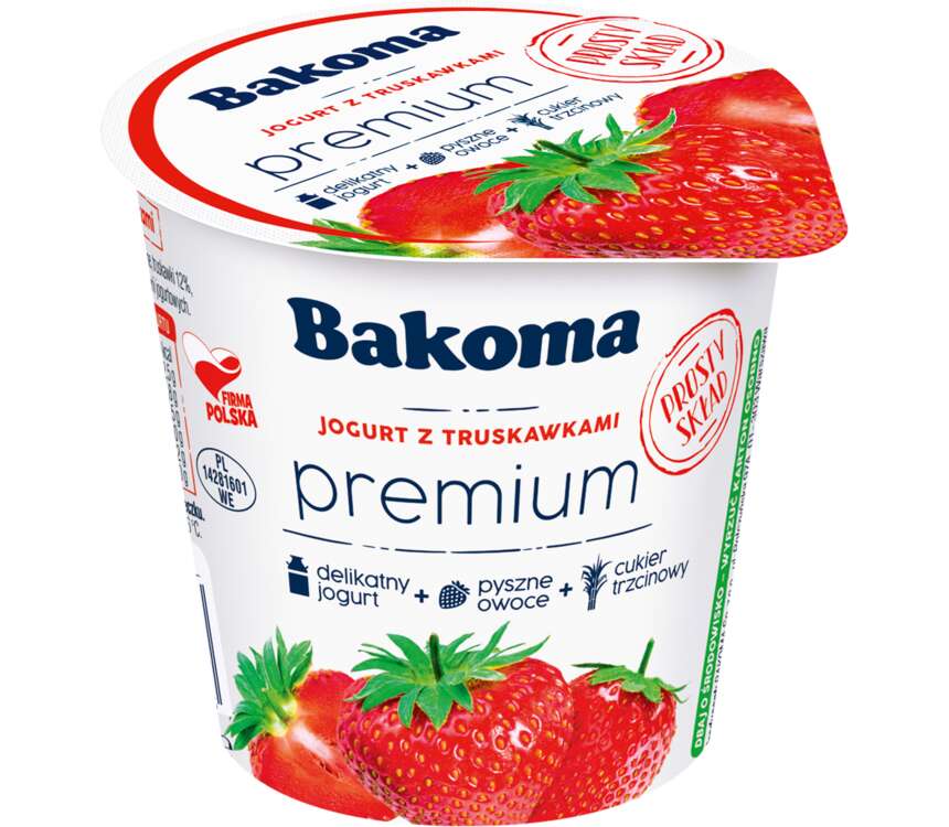 Bakoma Premium prosty skład truskawka 140 g