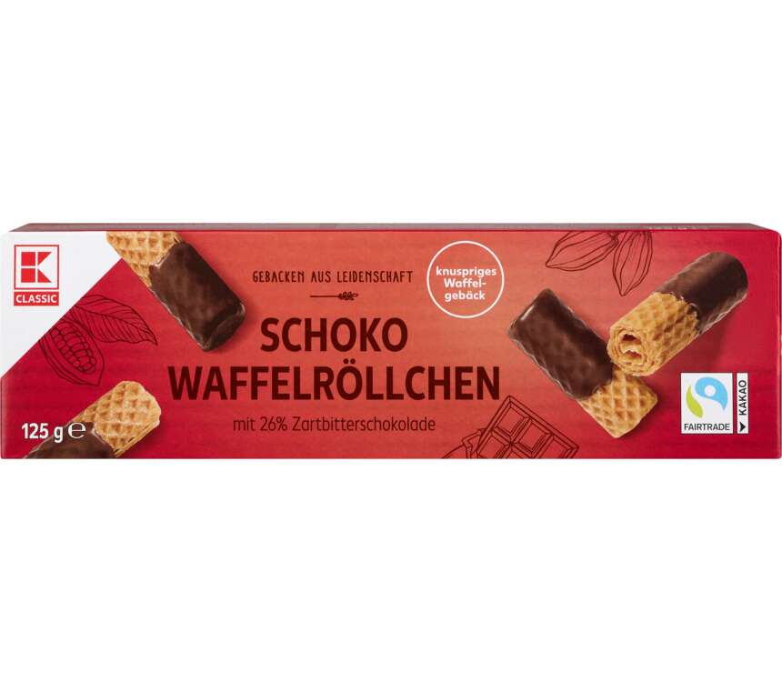 K-Classic Rurki waflowe z czekoladą gorzką 125 g