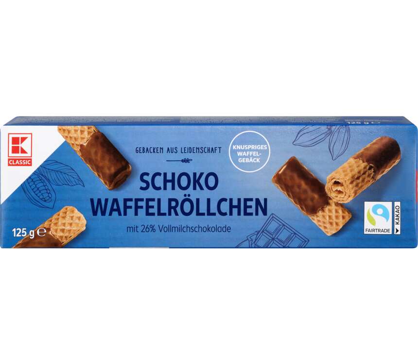 K-Classic Rurki waflowe z czekoladą mleczną 125 g