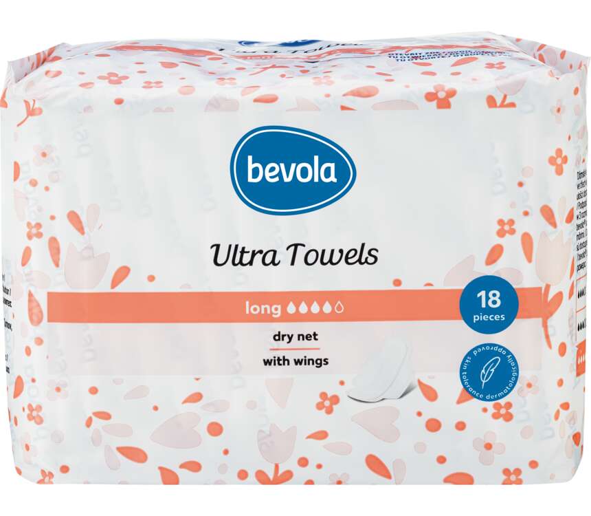Bevola Podpaski Ultra Long ze skrzydełkami 18 szt.
