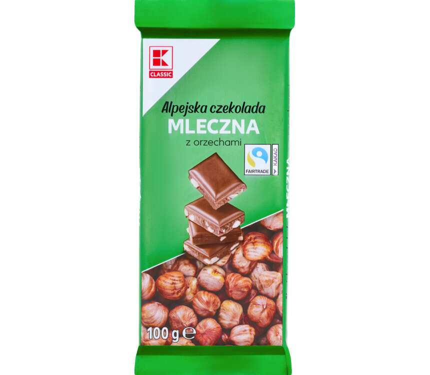 K-Classic Czekolada mleczna z kawałkami orzechów 100 g