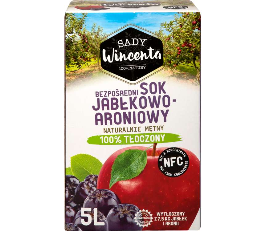 Sady Wincenta Sok jabłko-aronia  5 L