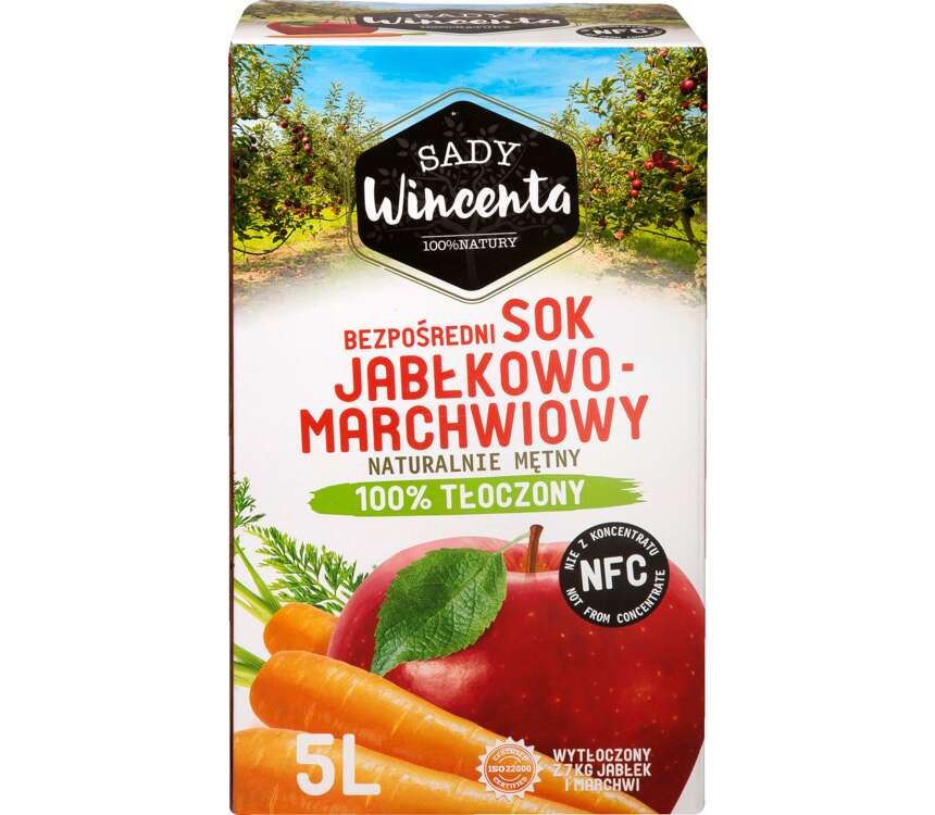 Sady Wincenta Sok jabłko-marchew  5 L
