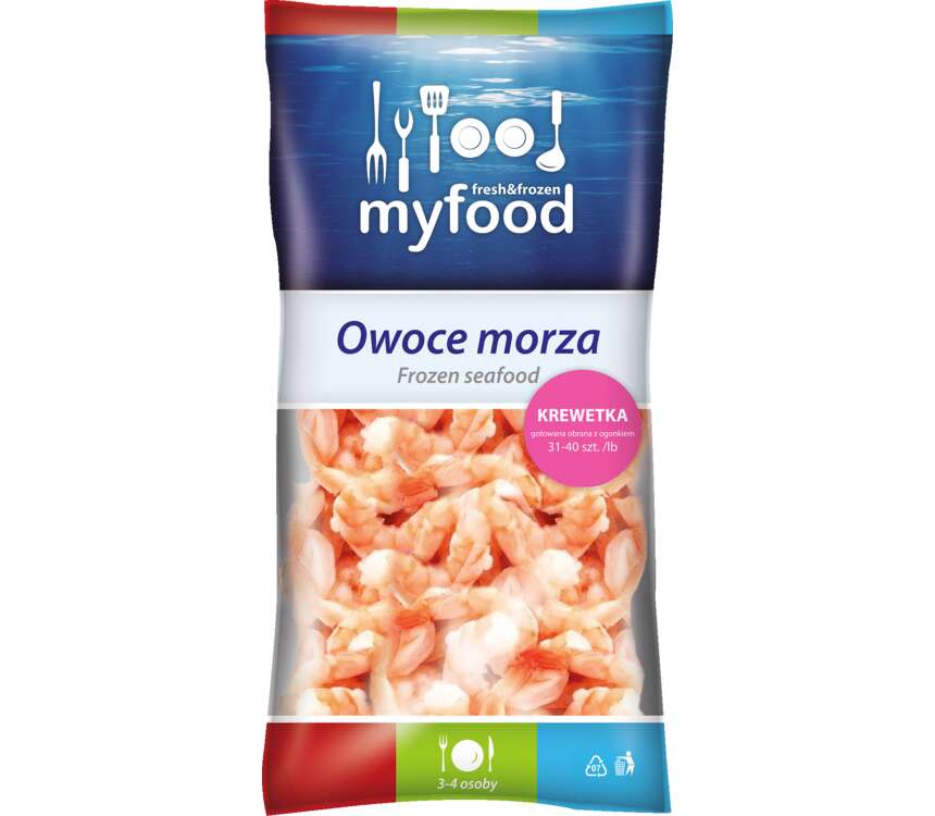 MyFood Krewetka gotowana obrana z ogonkiem 400 g