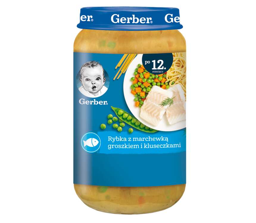 Gerber 12M Danie dla dzieci ryba-marchewka 250 g