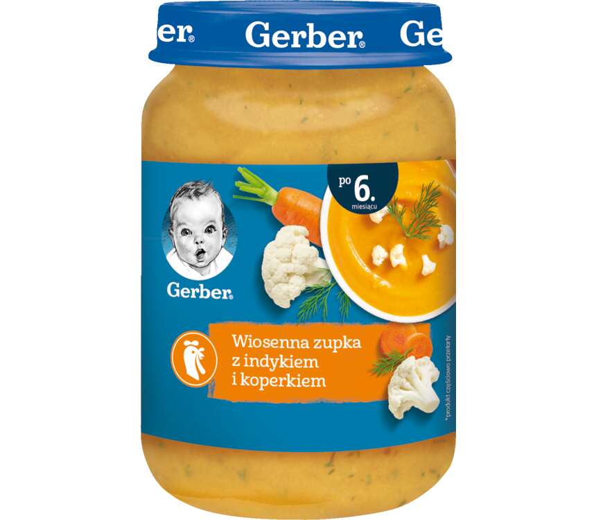 Gerber 6M Danie dla dzieci zupka indyk-koperek 190 g