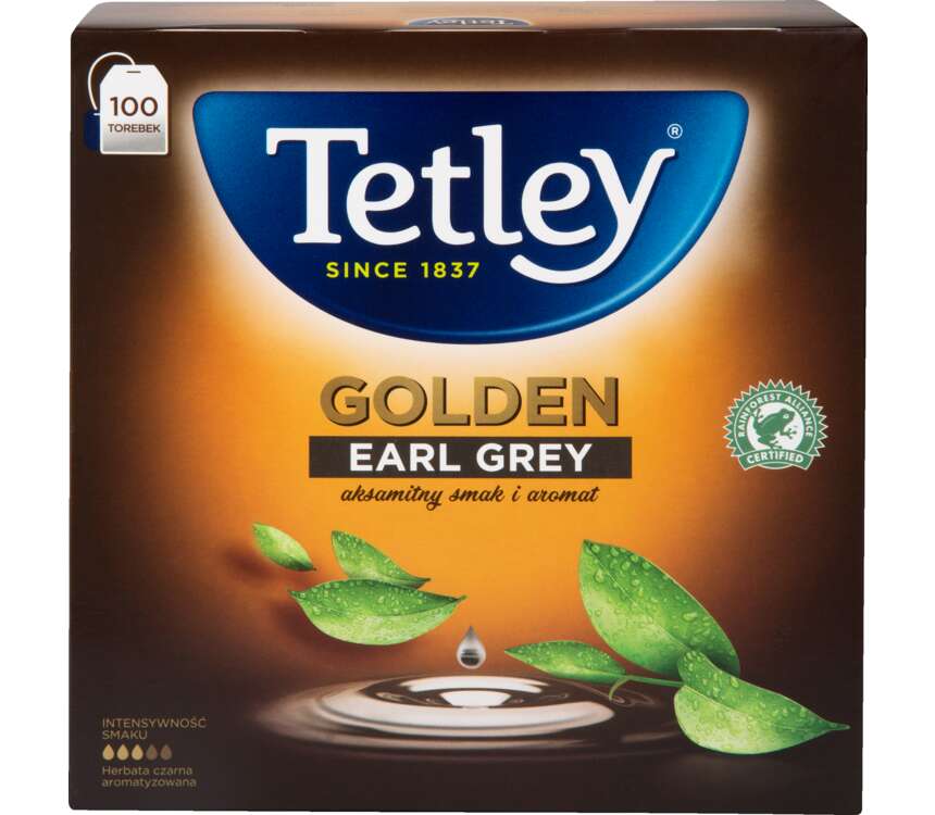 Tetley Golden Herbata czarna Earl Grey 100x1,8g