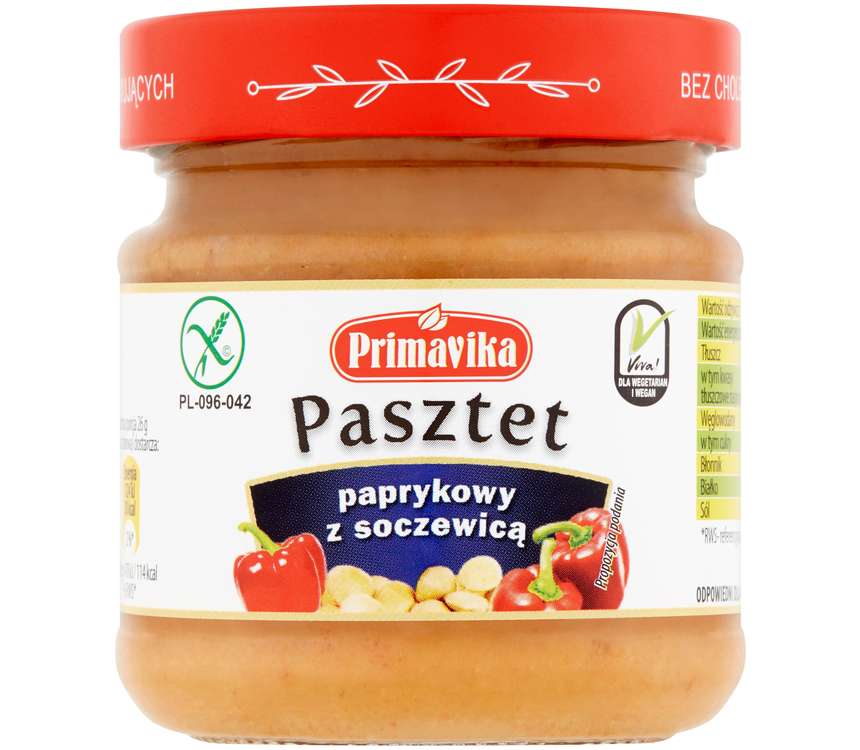 Primavika Pasztet papryk. z soczewicą 160 g