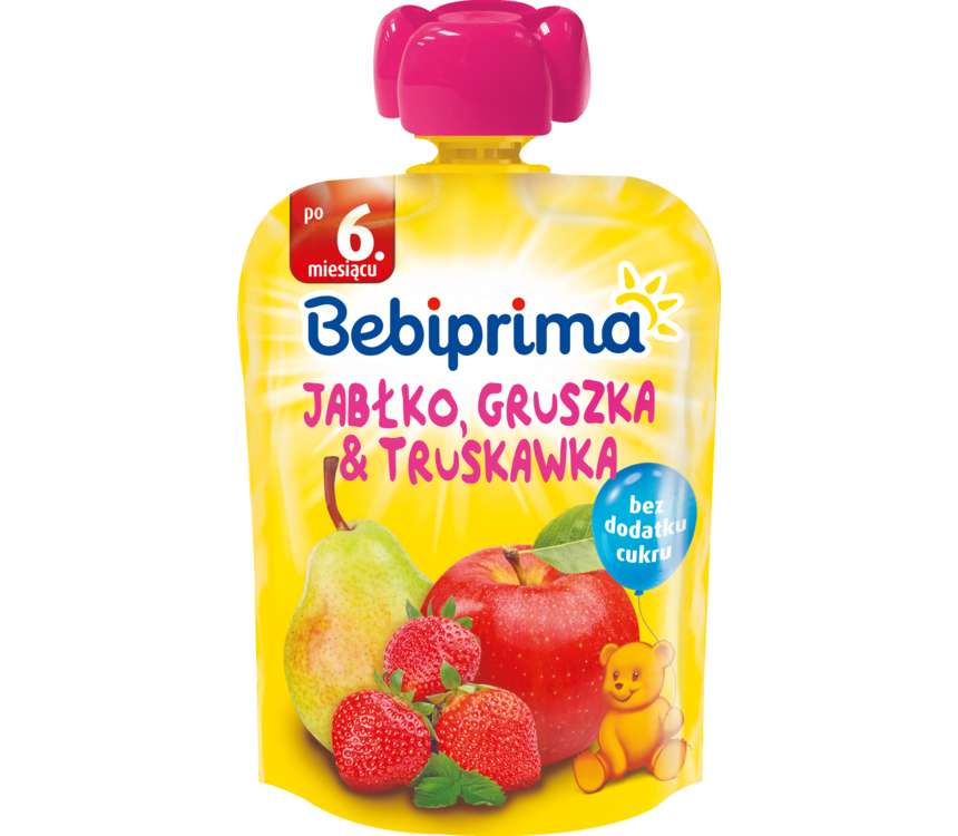 Bebiprima Mus owocowy jabłko,gruszka,trusk 90 g