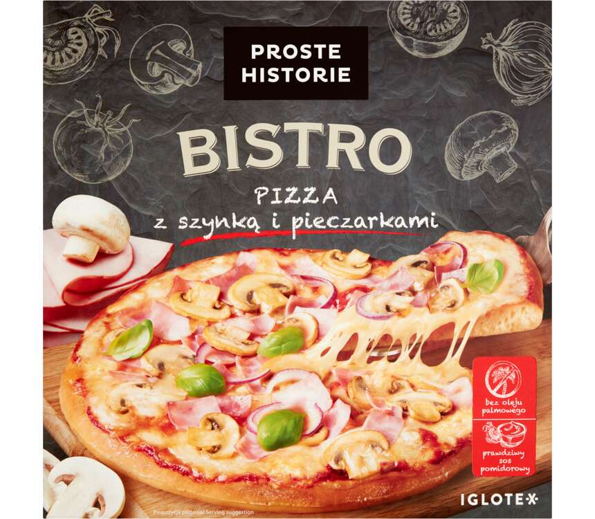 Proste Historie pizza z szynką i pieczarkami 420 g