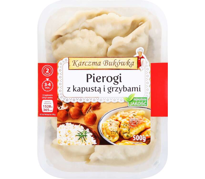Karczma Bukówka Pierogi z kapustą i grzybami 500 g