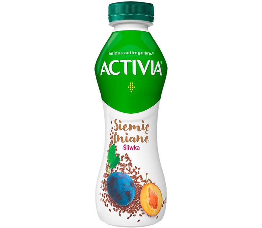 Danone Activia Jogurt pitny śliwka, len 280 g
