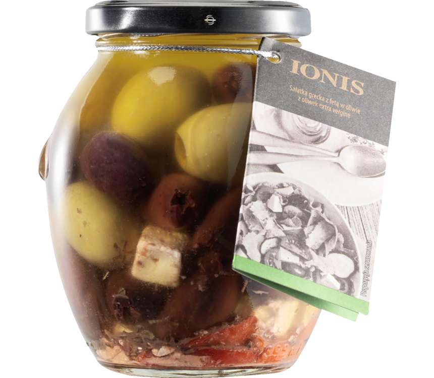 IONIS Oliwki zielone Chalkidiki,Kalamata z fetą w ol.z oliwek 350/190g