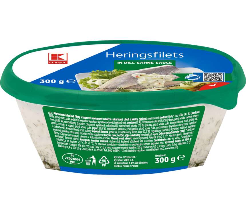 K-Classic Filety śledziowe w sosie koperkowym 300 g