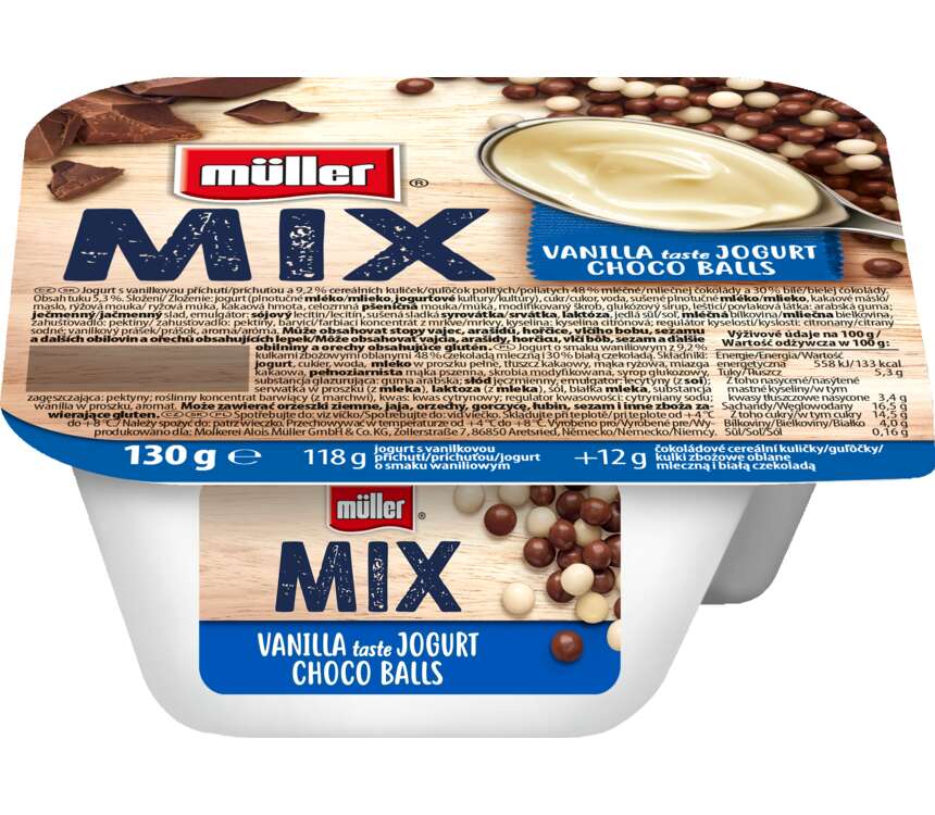 Müller Mix Jogurt wanilia-czek.kulki 130 g