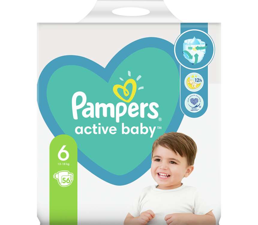 Pampers Active Baby Pieluchy rozmiar 6 Giant Pack 13-18 kg 56 szt