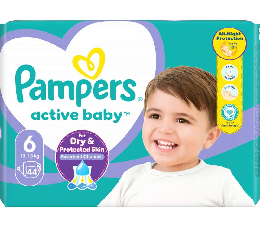 Pampers Active Baby Pieluchy rozmiar 6 Maxi Pack 13-18 kg 44 szt.