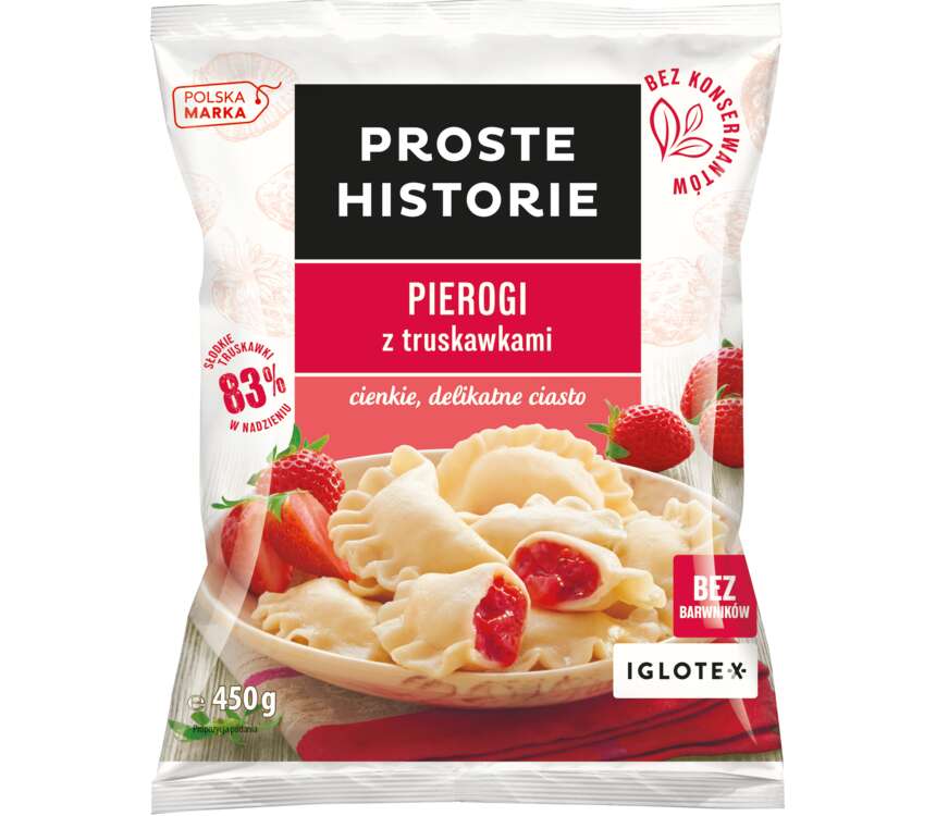 Iglotex Proste Historie pierogi z truskawkam 450 g
