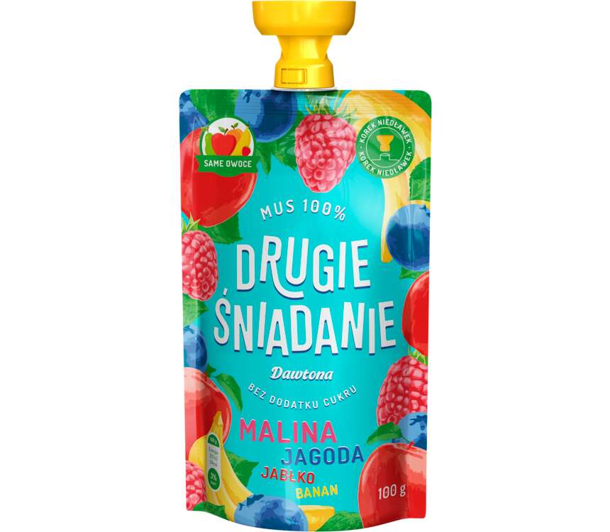 Dawtona Drugie śniadanie Mus malina-jag-jab-banan 100 g kaufland.pl