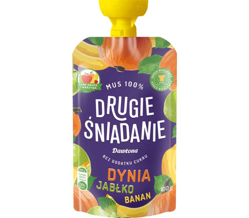 Dawtona Drugie śniadanie Mus dynia-jabłko-banan 100 g kaufland.pl
