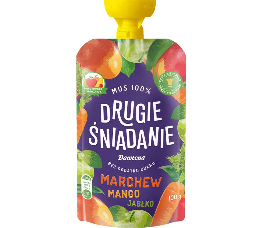 Dawtona Drugie śniadanie Mus marchew-mango-jabłko 100 g kaufland.pl