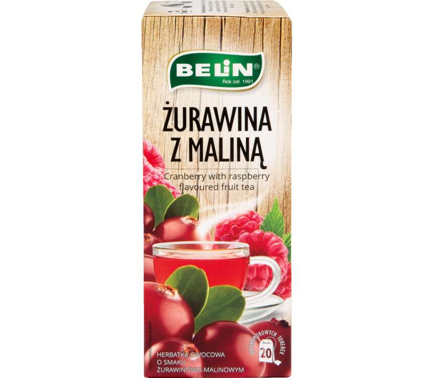 Belin Herbatka owocowa żurawina i malina 20x2 g