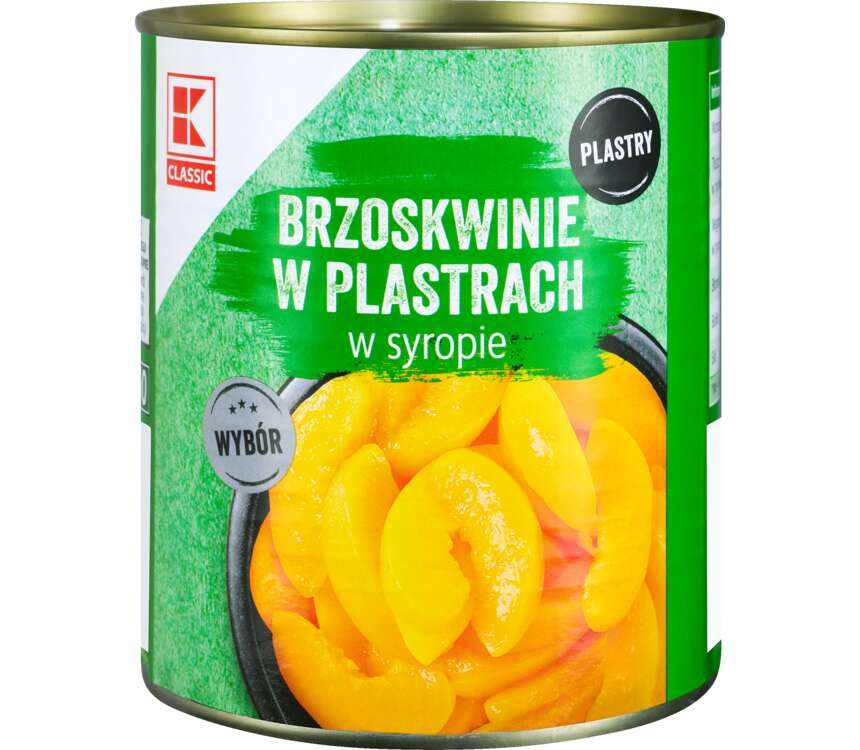 K-Classic Brzoskwinie plastry w syropie 490/820g
