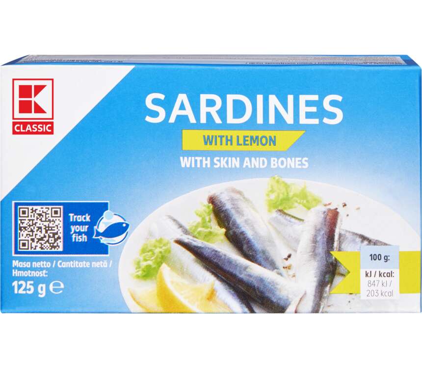 K-Classic Sardynki w oleju z cytryną 125 g