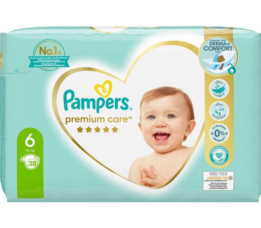 Pampers Premium Care Pieluchy dla dzieci r. 6 13+kg 38 szt.