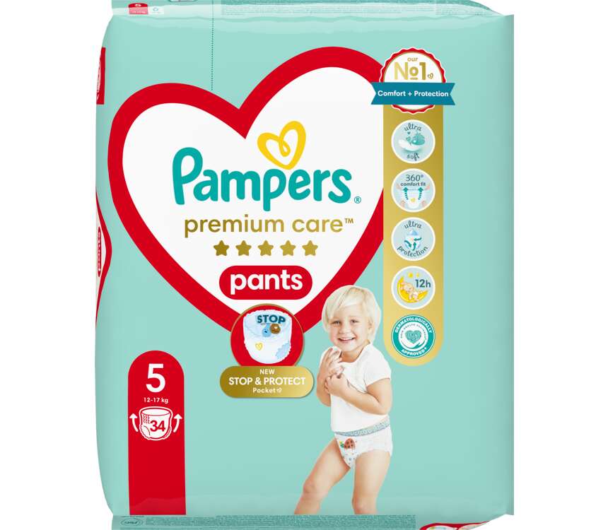 Pampers Premium Care Pieluchomajtki r. 5 12-17kg 34 szt.