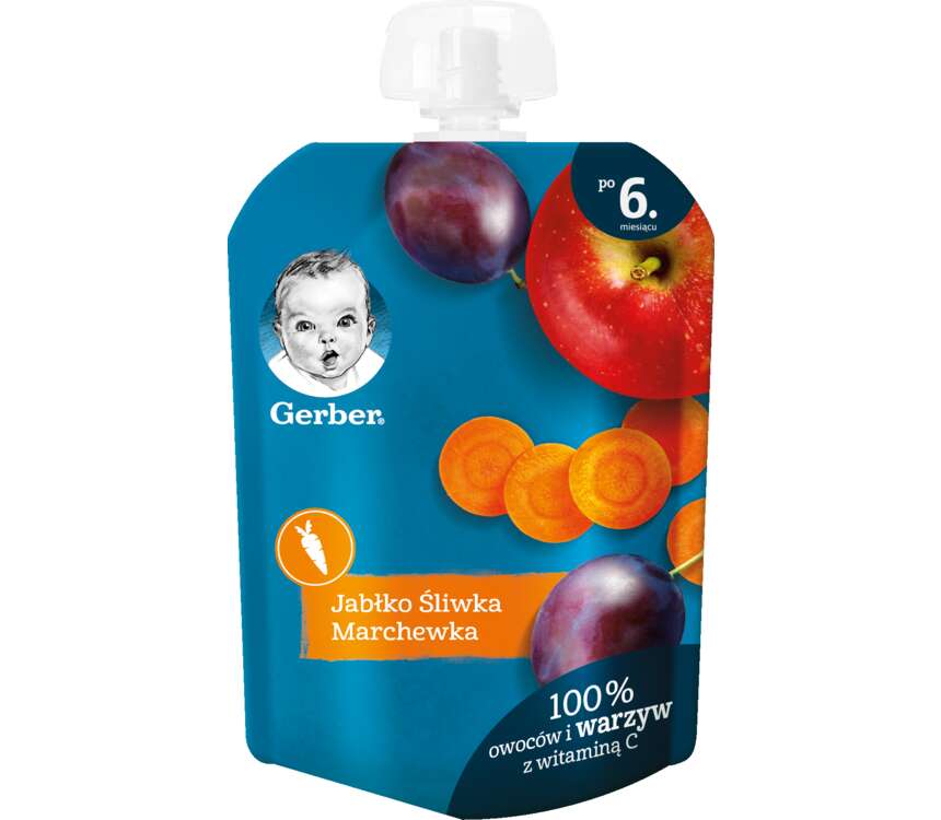 Gerber Deser dla dzieci jabłko-śliwka-march. 90 g