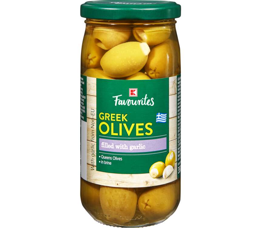 K-Favourites Zielone oliwki z czosnkiem 350/200g