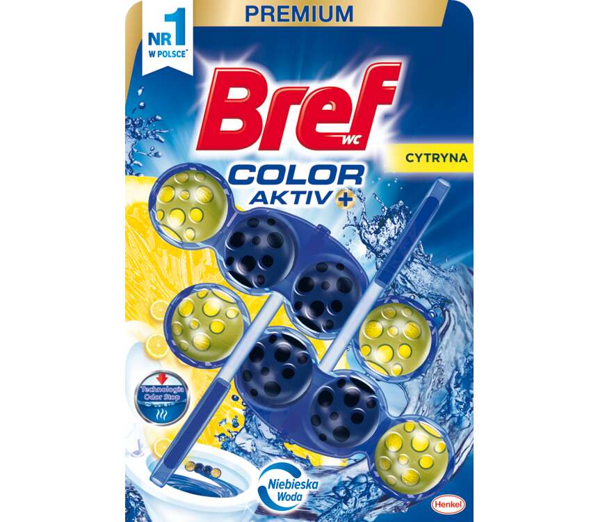 Bref Color Aktiv Zawieszka do WC Cytryna 2x50 g