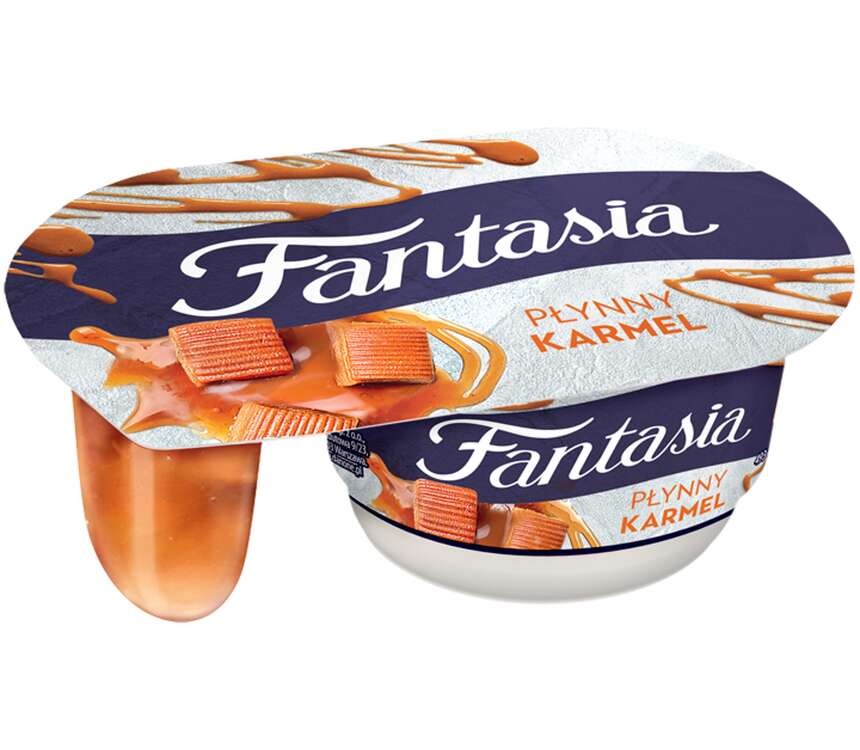 Danone Fantasia Jogurt kremowy płynny karmel 122 g