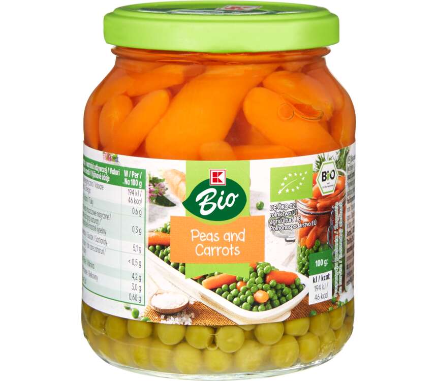 K-Bio Młody groszek z marchewką 215/350g