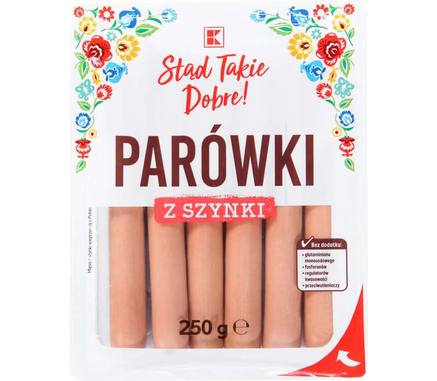K-Stąd Takie Dobre Parówki z szynki 93% czysta receptura 250 g