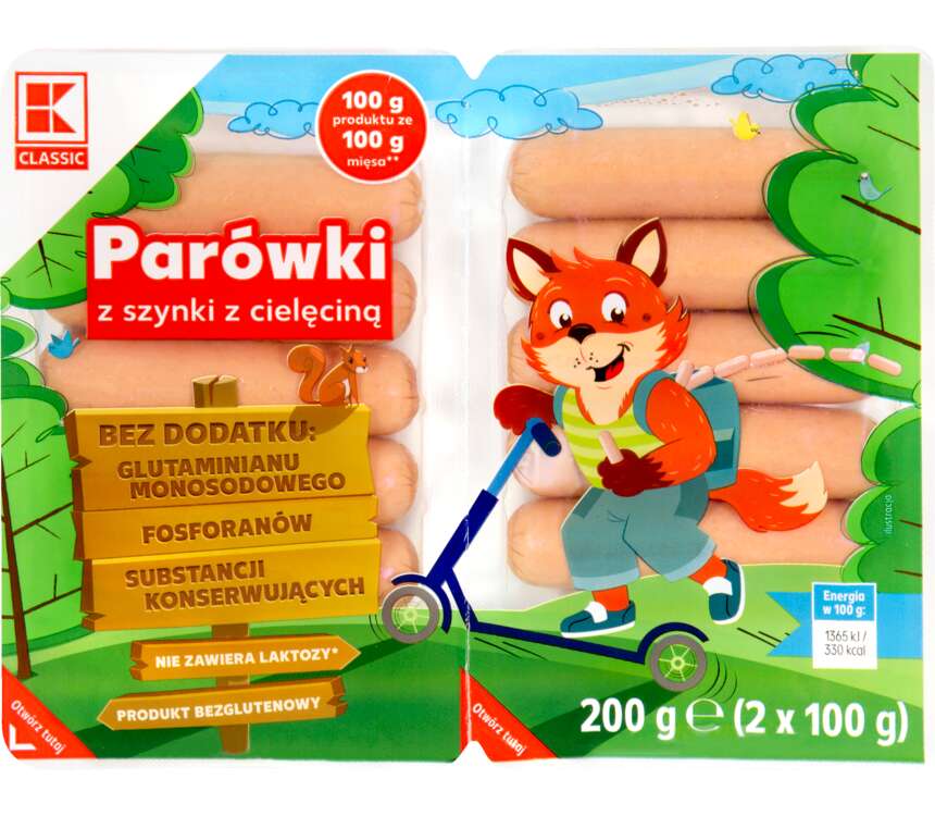 KLC Parówki z szynki z cielęciną 2x100 g