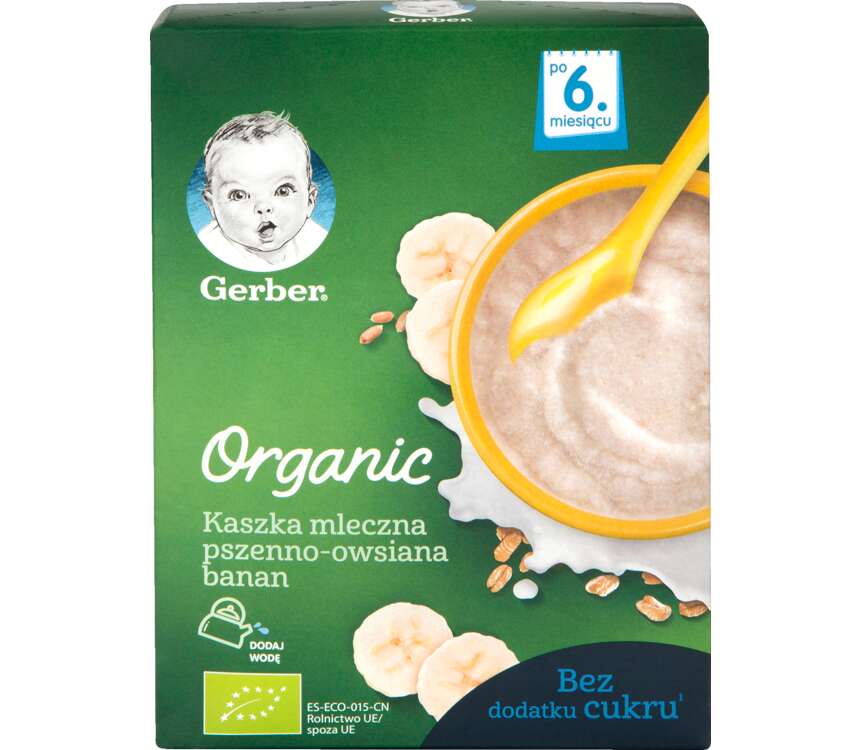 Gerber Organic Kaszka pszenna banan 240 g