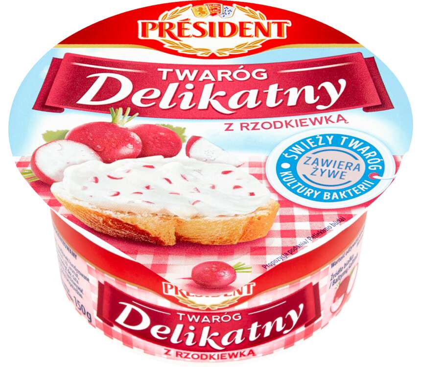 Président Twaróg Delikatny z rzodkiewką 150 g