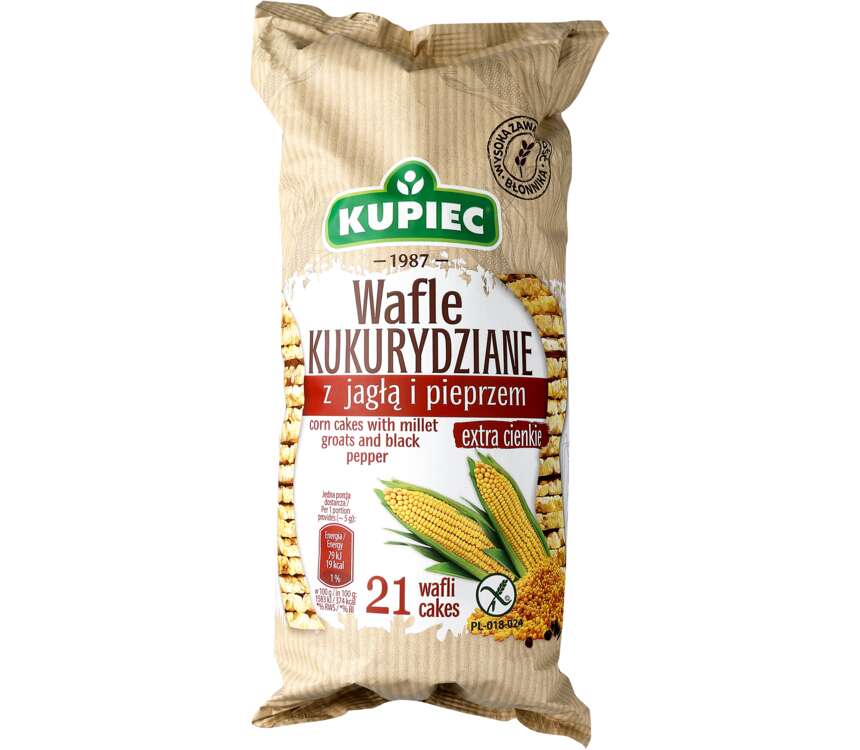 Kupiec Wafle kukurydziane z jagłą i pieprzem 105 g