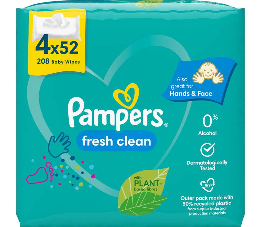 Pampers Chusteczki nawilżane Fresh Clean 4x52szt.