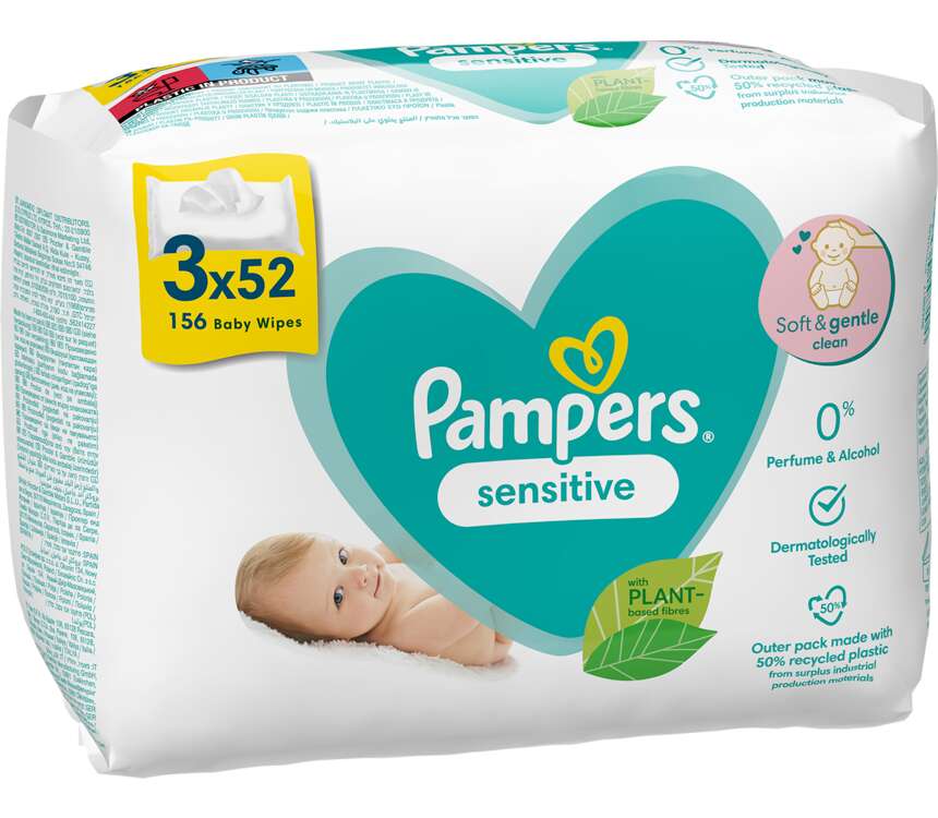 Pampers Chusteczki nawilżane Sensitive 3x52szt.