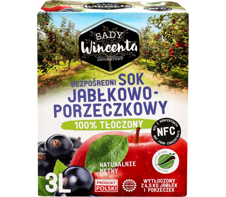 Sok jabłkowo - porzeczkowy NFC  3 L