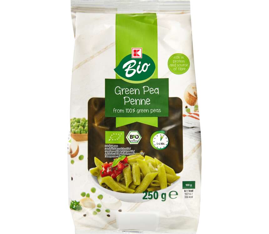 K-Bio Makaron Penne z zielonego groszku 250 g
