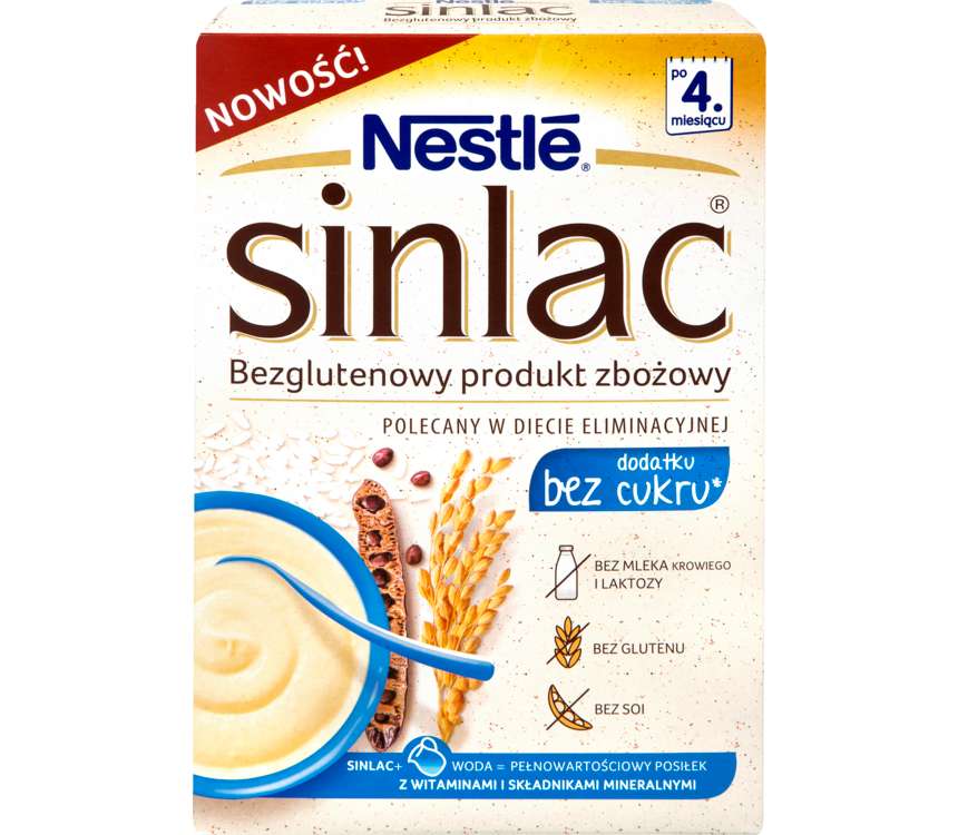 Nestle Sinlac Produkt bezglutenowy bez dodatku cukru 300 g